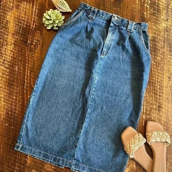 Vivaldi | Vintage 100% Cotton Maxi Jean Skirt - Picture 1 of 5